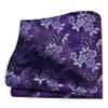 GUSLESON Purple Black Tie for Men Wedding Silk Floral Necktie Pocket Square Cufflinks and Lapel Pin Brooch Set (6107-23) view 3