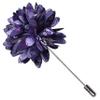 GUSLESON Purple Black Tie for Men Wedding Silk Floral Necktie Pocket Square Cufflinks and Lapel Pin Brooch Set (6107-23) view 4