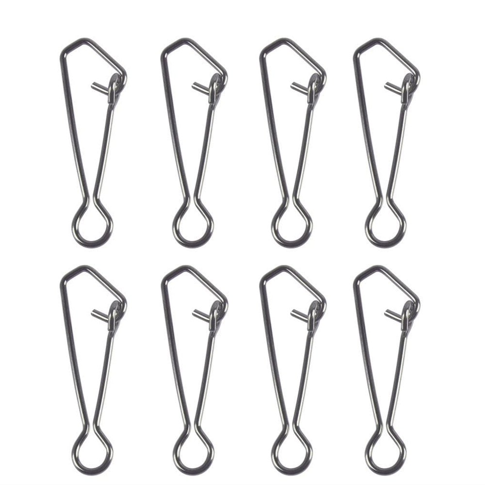 Cuoyuqie 100pcs Fishing Hooked Snap Swivel Clip Wire Leader Sinker Lure Connector 22lb-120lb (2# 18mm 100pcs)