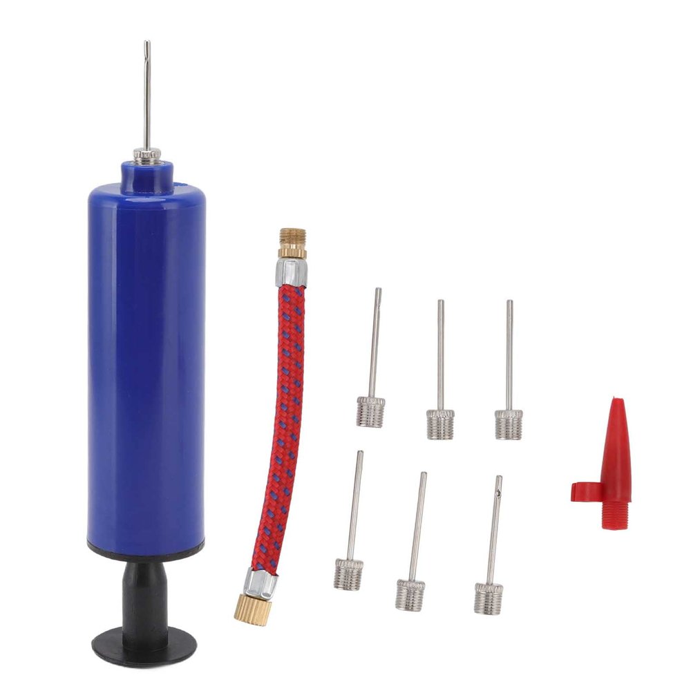 Ball Pump Kit - Portable Ball Pump with 6 Metal Needle, 1 Plastic Cone Nozzle and Hose for Soccer Basketball Football Volleyball Water Polo Rugby Exercise Sports Ball Balloon