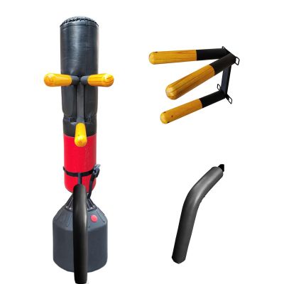 EXCLURA Wing Chun Wooden Dummy for Martial Arts, Traditional Wing Chun Dummies Trainer, 3 Arms Training Dummy Chinese Kong Fu Training Equipment(Color:3 arms Set+1 Leg)