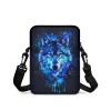 TSOVTHRID Blue Wolf Kids Crossbody Bag, Shoulder Bag Messenger Bag Satchel Bag Sport Armband Wallet Purse for Travel School, Polyester Shoulder Bag with Front Pocket view 2