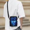 TSOVTHRID Blue Wolf Kids Crossbody Bag, Shoulder Bag Messenger Bag Satchel Bag Sport Armband Wallet Purse for Travel School, Polyester Shoulder Bag with Front Pocket view 3