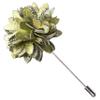 GUSLESON Mens Sage Green Tie for Wedding Silk Floral Necktie Pocket Square Cufflinks and Lapel Pin Brooch Set (6107-27) view 4