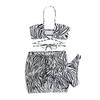 YJKJHAIG Sexy Bikini Set 2024 Swimsuit Women Solid Color Push Up Three-Piece Beach Dress Swimwear(Color:Blackandwhitestripes,Size:Medium) view 1