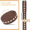 BENECREAT 5 Yards Polycotton Webbing, Coconut Brown Jacquard Webbing, 1-1/2 inch Wide Flat Webbing with Arrow Pattern for Webbing Bag Handles, Tote Bag Webbing, Fabric Tape view 2