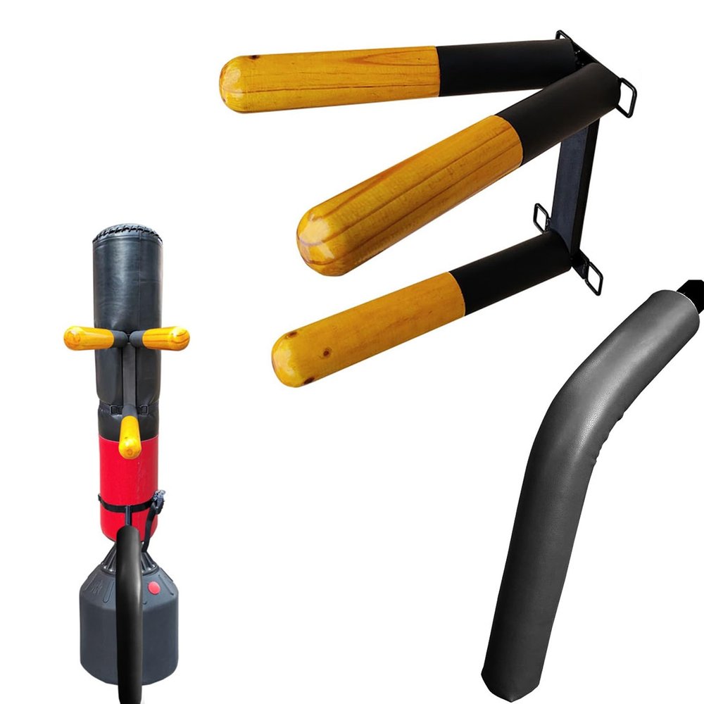 EXCLURA Wooden Man Pile Wing Chun Training Equipment, Wall Mounted Wing Chun Dummy for Soft Object, Available Training Dummy for Sandbag(Color:3 arms Set+1 Leg)