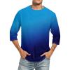 3/4 Sleeve Shirt Men Baseball Jersey Men Raglan Casual Big and Tall Active Workout Loose Fit Top Comfort Crewneck Shirts Solid Slim Fit Half Sleeve T Shirts view 1