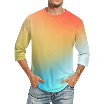 3/4 Sleeve Shirt Men Baseball Jersey Men Raglan Casual Big and Tall Active Workout Loose Fit Top Comfort Crewneck Shirts Solid Slim Fit Half Sleeve T Shirts