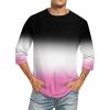 3/4 Sleeve Shirt Men Baseball Jersey Men Raglan Casual Big and Tall Active Workout Loose Fit Top Comfort Crewneck Shirts Solid Slim Fit Half Sleeve T Shirts view 1