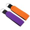 PATIKIL Floating Neoprene Keychain, 2 Pcs Waterproof Buoyant Key Ring Sublimation Float Keychain for Outdoor Water Sports, Dark Purple, Orange view 1