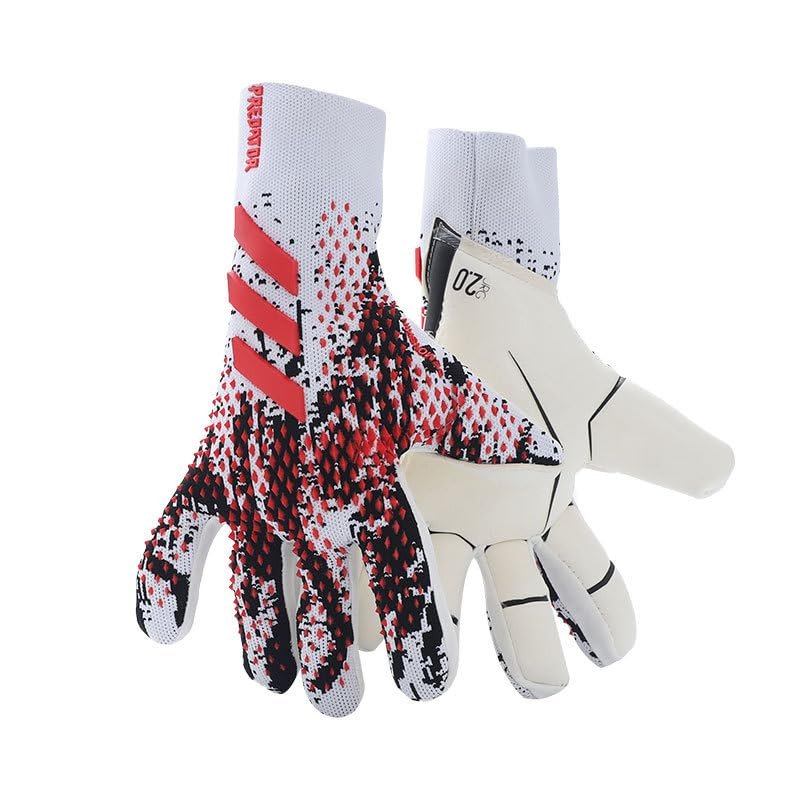 SteJar Histarstore5 Soccer Goalkeeper Gloves Goalie Training Gloves Strong Grip Anti-Slip and Breathable for Adults and Children (Red,7)