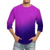 3/4 Sleeve Shirt Men Baseball Jersey Men Raglan Casual Big and Tall Active Workout Loose Fit Top Comfort Crewneck Shirts Solid Slim Fit Half Sleeve T Shirts view 1