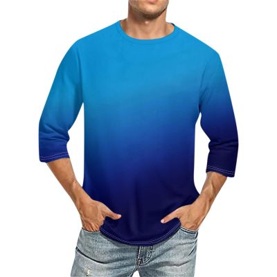 3/4 Sleeve Shirt Men Baseball Jersey Men Raglan Casual Big and Tall Active Workout Loose Fit Top Comfort Crewneck Shirts Solid Slim Fit Half Sleeve T Shirts