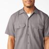 Dickies Short Sleeve Work Shirt, Silver, S view 3
