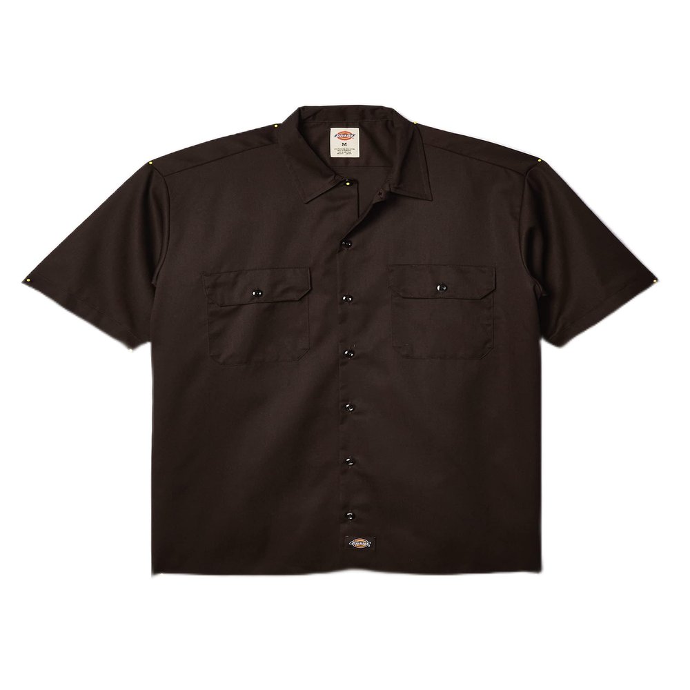 Dickies Short Sleeve Work Shirt, Dark Brown, S