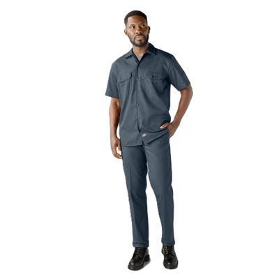 Dickies Short Sleeve Work Shirt, Airforce Blue, 4X