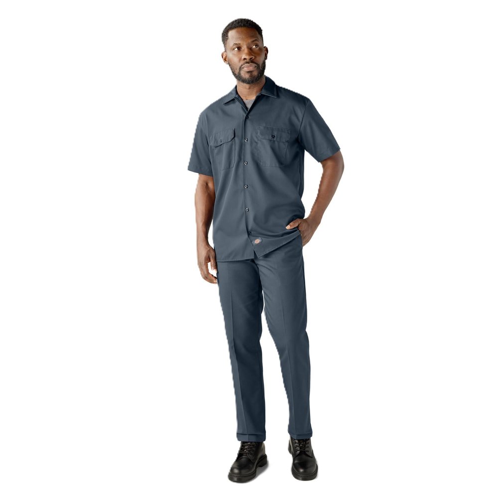 Dickies Short Sleeve Work Shirt, Airforce Blue, 4X