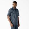 Dickies Short Sleeve Work Shirt, Airforce Blue, 4X view 3