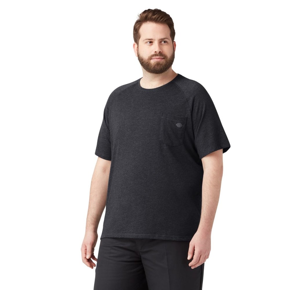 Dickies Cooling Short Sleeve Pocket T-Shirt, Knit Black Heather, 3X