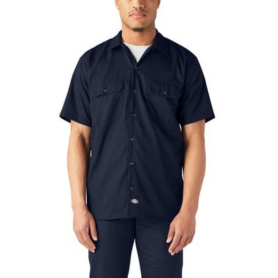 Dickies Flex Relaxed Fit Short Sleeve Work Shirt, Dark Navy, S