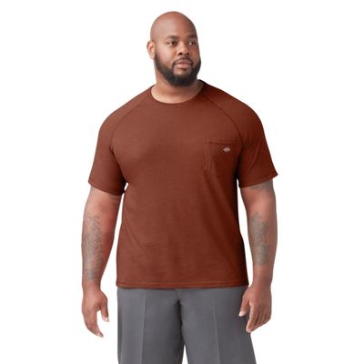 Dickies Cooling Short Sleeve Pocket T-Shirt, RED Rock Heather, 3X