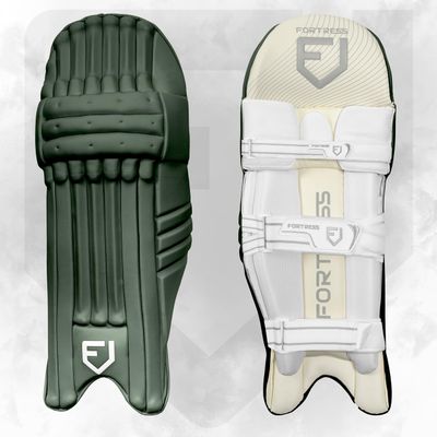 Fortress Original 100 Colored Cricket Batting Pads - Trusted By the Pros for The Highest Level of Cricket! | Premium Quality | Test Grade | 9 Color Options (Dark Green, Youth (15in), Right)