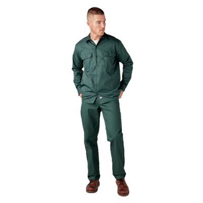 Dickies Long Sleeve Work Shirt, Hunter Green, L