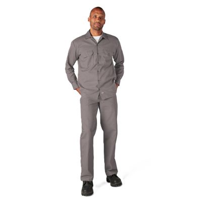Dickies Long Sleeve Work Shirt, Silver, M