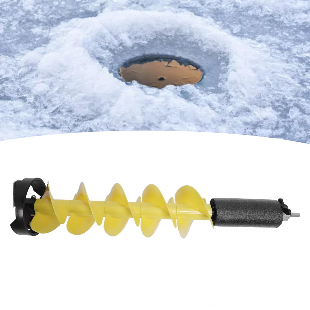 Ice Auger for Ice Fishing,Cordless Nylon Ice Drill Auger with Positioning Drill,Ice Auger Bit for Ice Fishing