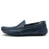TAYGUM Men's Loafers Square Toe Faux Leather Moccasins Shoes Comfortable Flat Heel Lightweight Party Slip On(Color:Blue,Size:10.5) view 2