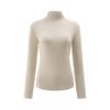 Kindcall Womens Slim Fitted Mock Turtleneck Tops Long Sleeve Lightweight Base Layer Shirts (Beige1, Medium) view 1