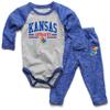Wes and Willy Baby Kansas Jayhawks College One Piece and Pant Set 24M view 1