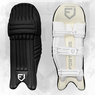 Fortress Original 100 Colored Cricket Batting Pads - Trusted By the Pros for The Highest Level of Cricket! | Premium Quality | Test Grade | 9 Color Options (Black, Youth (15in), Left)