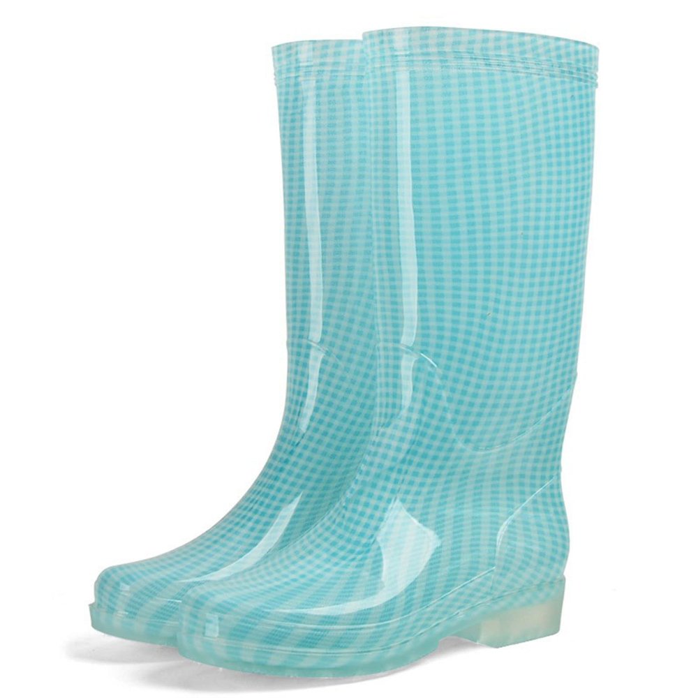 ZYJGXYgzq Rubber Boots,Garden Rain Boots, High-Top Women Rain Boots Non-Slip Waterproof Rain Shoes Print Tall Female Casual Water Bottes Fashion Woman Rain Galoshes(Size:6.5)