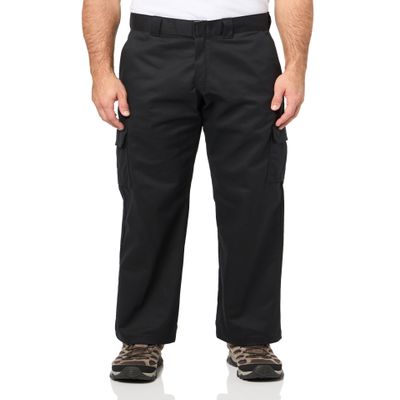 Dickies Relaxed Fit Cargo Work Pants, Black, 36 30
