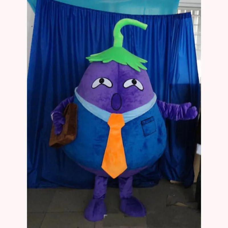 Performance Eggplant Daddy Mascot Costume Halloween Christmas Fancy Party Dress Vegetable Cartoon Character Suit Unisex Adults Outfit