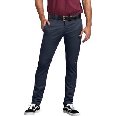 Dickies Skinny Fit Double Knee Work Pants, Dark Navy, 33 30