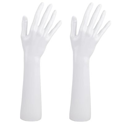 Framendino, 2 Pack White Hand Ring Holder Mannequin Female Hand Stand Support for Home Decor Large (Right Hand Only)