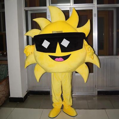 NineFit Basics Halloween Yellow Sun Mascot Costume Cartoon Sunflower Anime theme character Christmas Carnival Party Costumes, X-Large, As Show