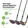BombTech Premium Golf Wedge Set - 52, 56, 60 Degrees - Max Groove for Increased Spin - Black Wedges (Volcano Torched) view 4