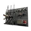 Hold Up Displays Gun Wall Mount Display, Modular Tactical Wall for 6 Pistols and 6 Rifles, Police Gear Rack and Equipment Organizer, Heavy-Duty Aluminum Gunmetal Grey Slatwall Gun Storage System view 1