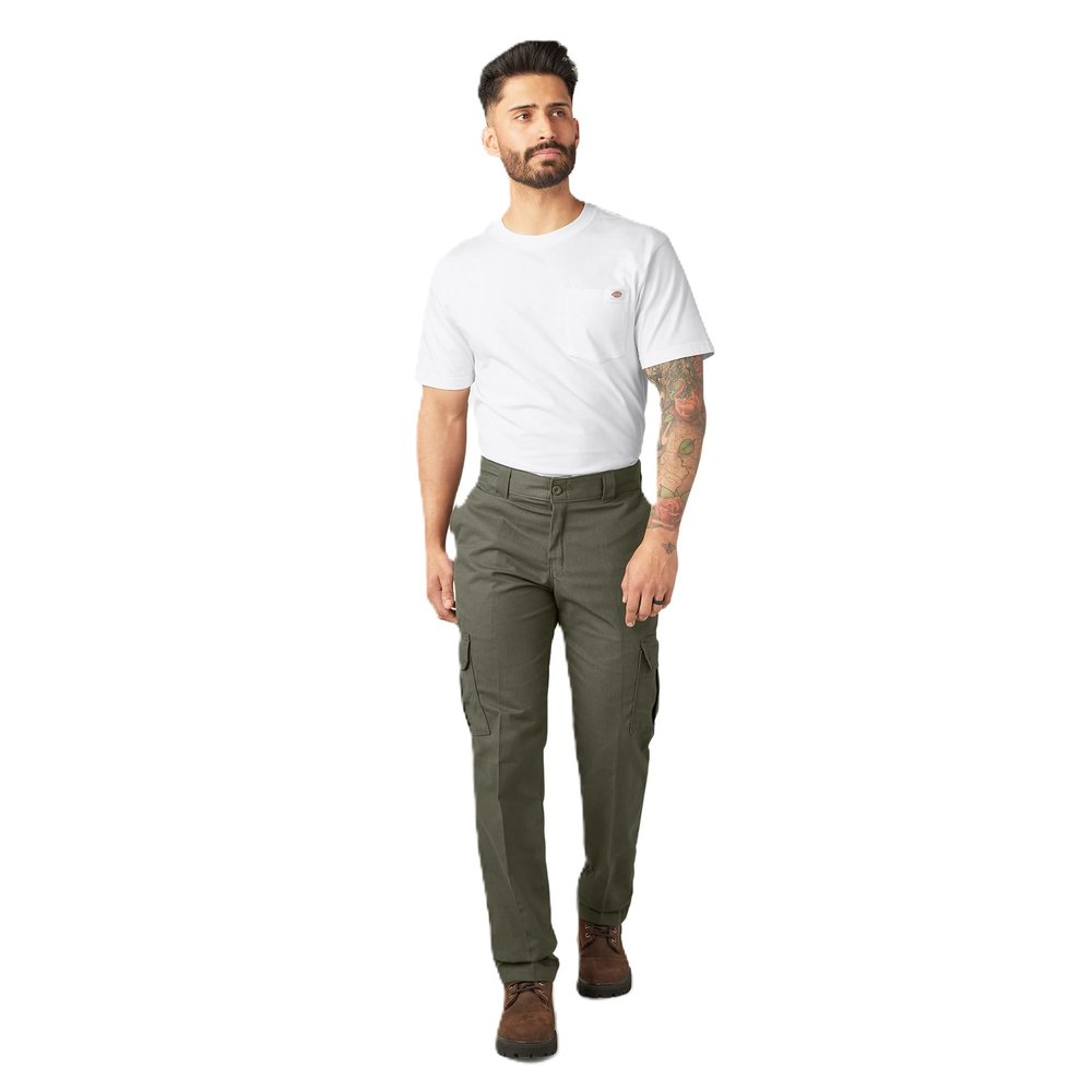 Dickies Flex Regular Fit Cargo Pants, Moss Green, 42 30