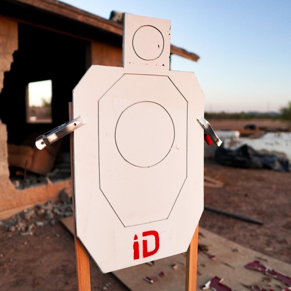 ID IDPA Silhouette | Self-Healing Infinity Target - Competition Style Reuasble Rubber Target Lasts for Thousands of Rounds, Reactive Hits, Weather Proof, No Ricochet, Up to .50 BMG