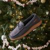 Dearfoams Men's Pierce Microsuede Moc with Tie, Black, 11-12 view 2