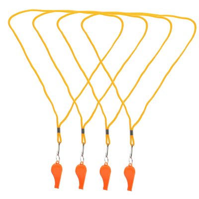 Sosoport 4pcs Whistle Lanyard Multipurpose Plastic Whistle for Sports Lanyard for Referee Teacher