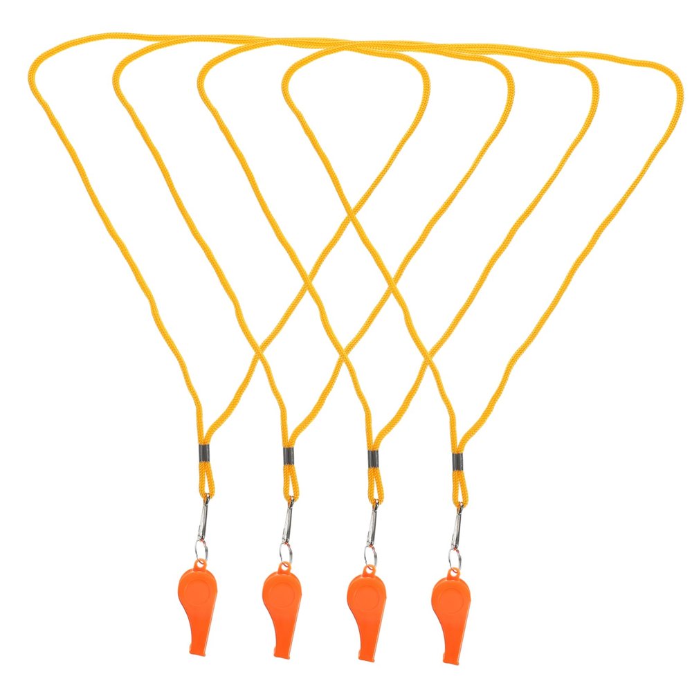 Sosoport 4pcs Whistle Lanyard Multipurpose Plastic Whistle for Sports Lanyard for Referee Teacher