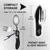2Pcs Camping Flatware Foldable Utensils Detachable Portable and Versatile Stainless Steel Knife Fork Spoon and Bottle Opener Compact Outdoors Cutlery Pocket Knife Style - 2/pk view 4