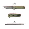 704 Gear Blitz EDC Folding Pocket Knife | Compact 2.98" Blade, D2 Steel, G10 Handle, Reversible Pocket Clip | Olive Drab Green view 2