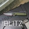 704 Gear Blitz EDC Folding Pocket Knife | Compact 2.98" Blade, D2 Steel, G10 Handle, Reversible Pocket Clip | Olive Drab Green view 3